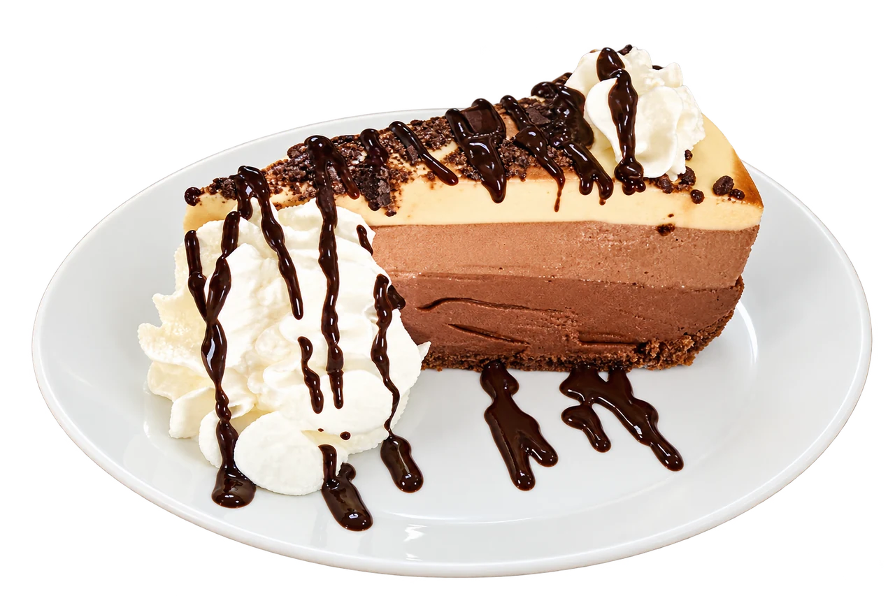 Tarta de tres chocolates fotografiada en New Chaplin